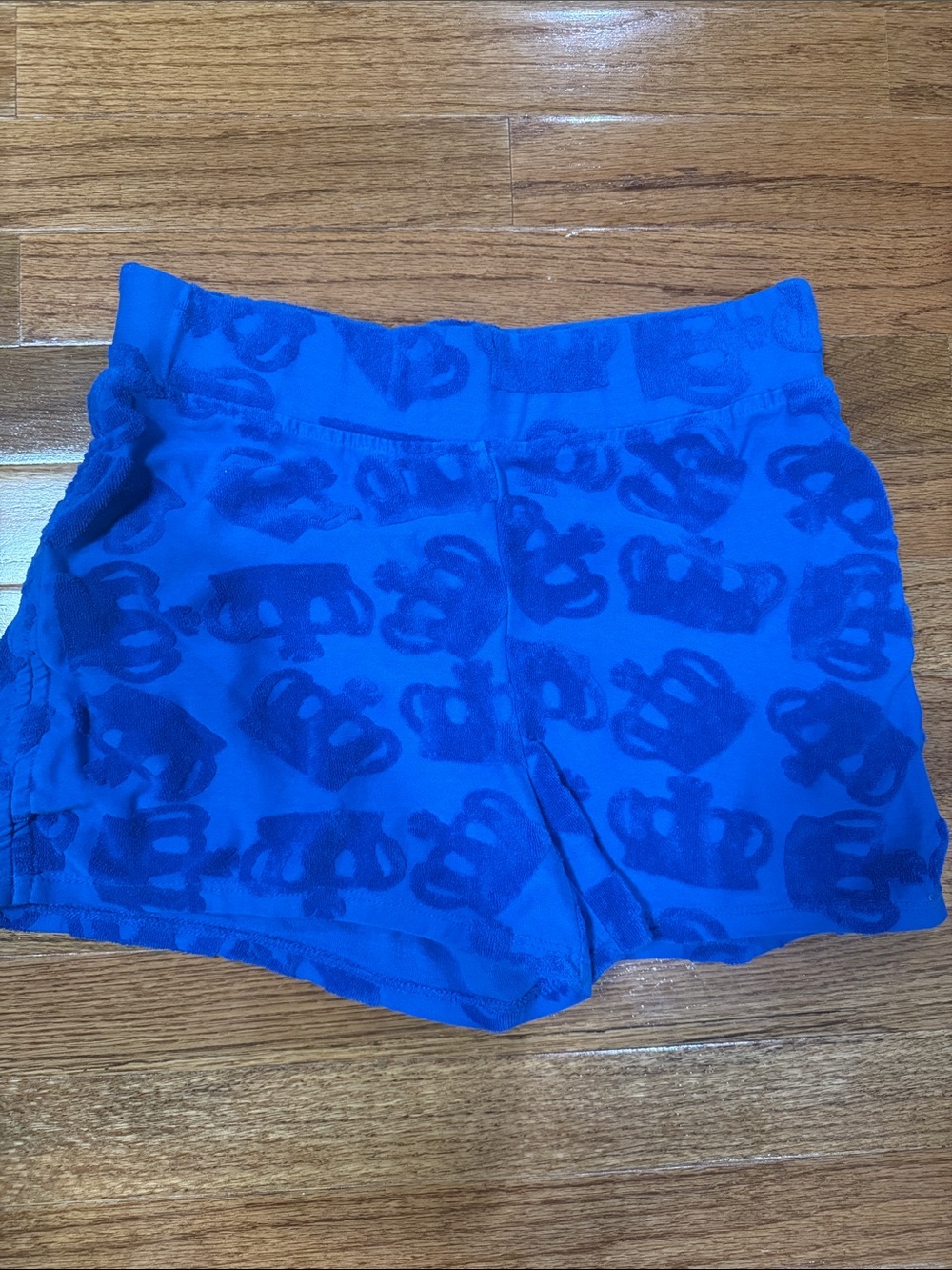 Juicy Couture Bright Blue Terry Shorts with Jacquard Print